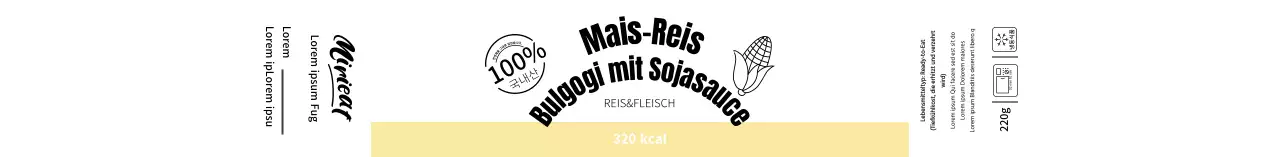 Weiß gelb einfache Illustration Instant-Reis Lebensmittel-Etikett