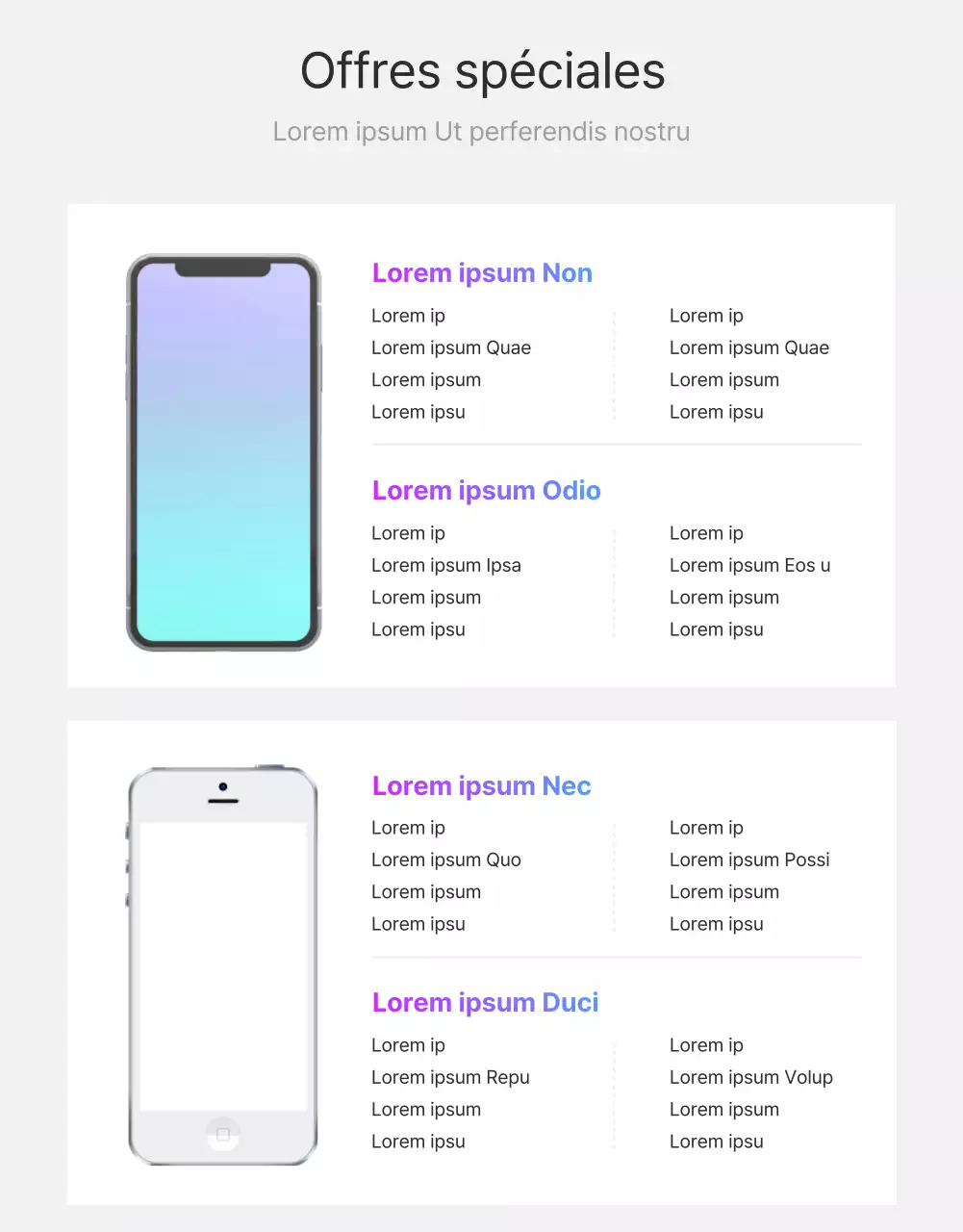 Page de détails sur le transporteur