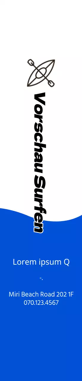 Einfaches Konzept in Marineblau und Schwarz für Informationen und Werbung zum Surfen