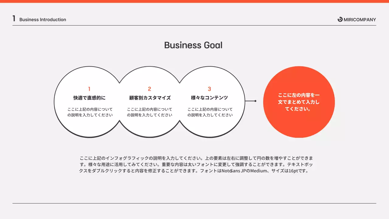 オレンジ シンプル ビジネス プレゼンテーション
