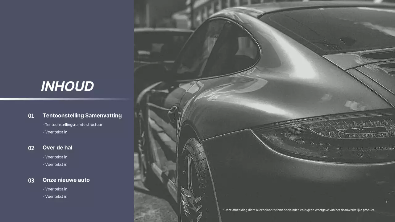 Sjabloon tentoonstellingsplan automobielindustrie