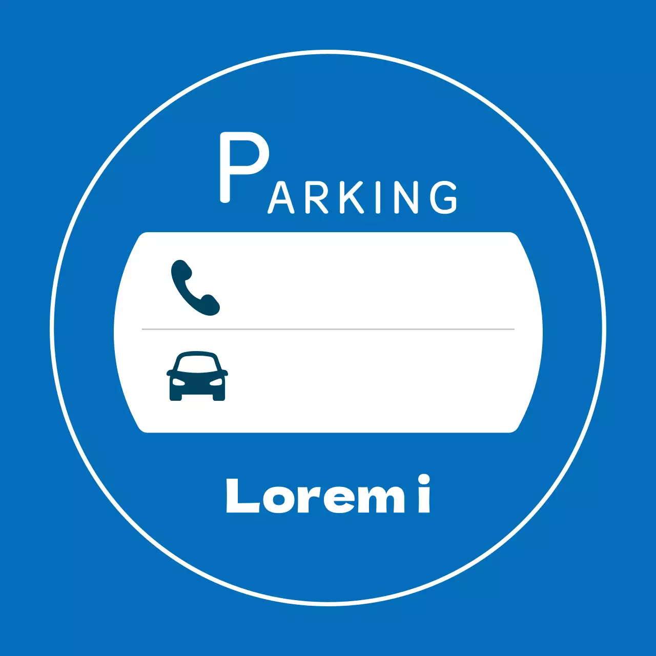 Placas de estacionamiento ilustradas azules