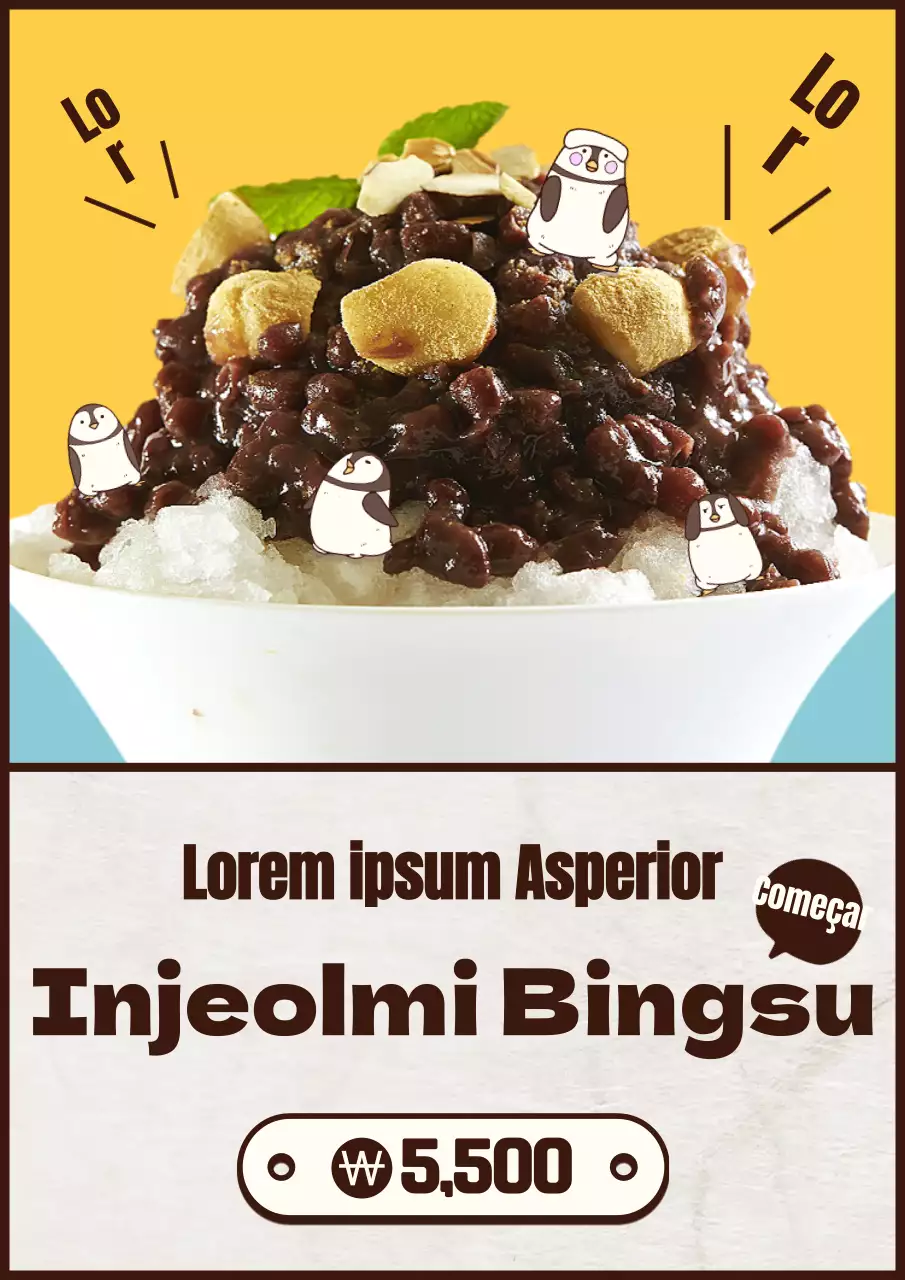Novo menu de gelo raspado