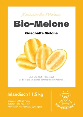 Einfache Bauernmelonen in Gelb fördern