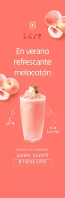 Estilo sencillo en rosa y blanco para promocionar el menú de verano