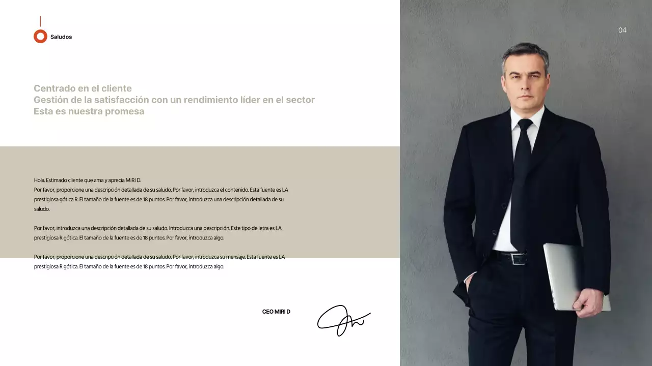 Propuesta de negocio con un toque marrón-rojizo