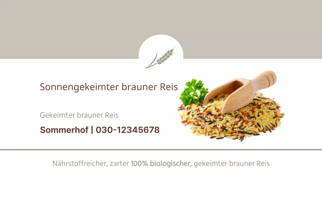 Sonnengekeimter brauner Reis