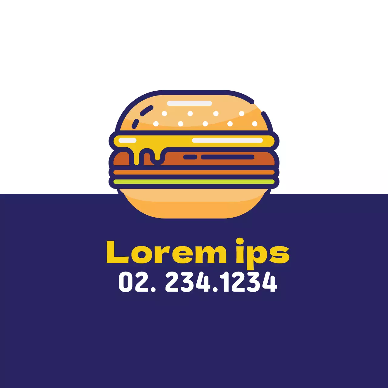 Marineblau Illustration niedlichen Restaurant handgemachte Burger Förderung