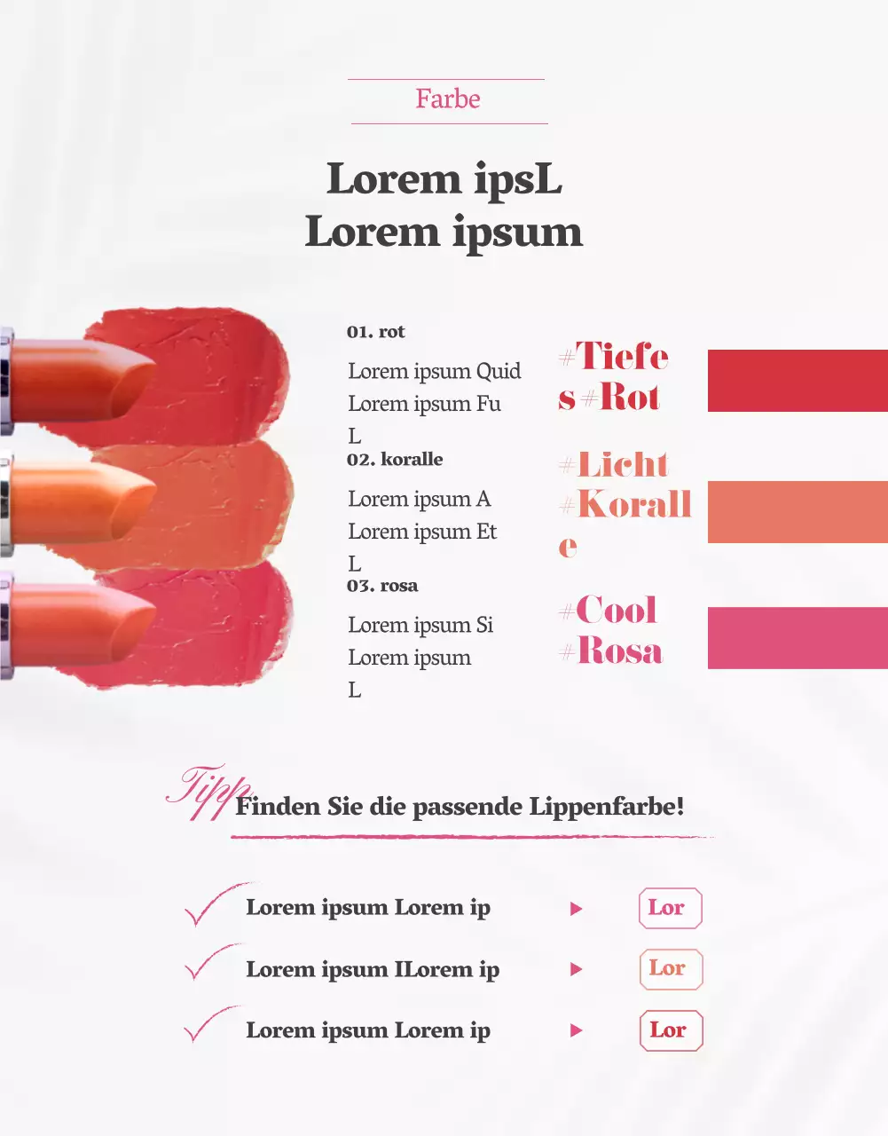 Einführung eines sauberen und eleganten Lippenbalsams in Weiß und Rosa