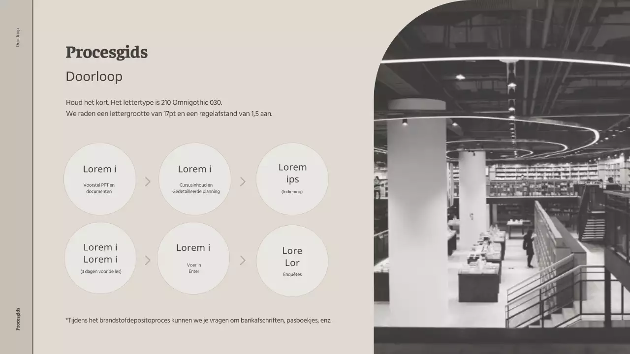 Voorstel voor een gastcollege in een beige en grijze boekwinkel