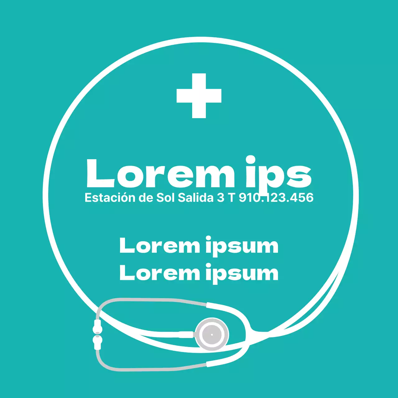 Menta ilustración simple etiqueta hospital general