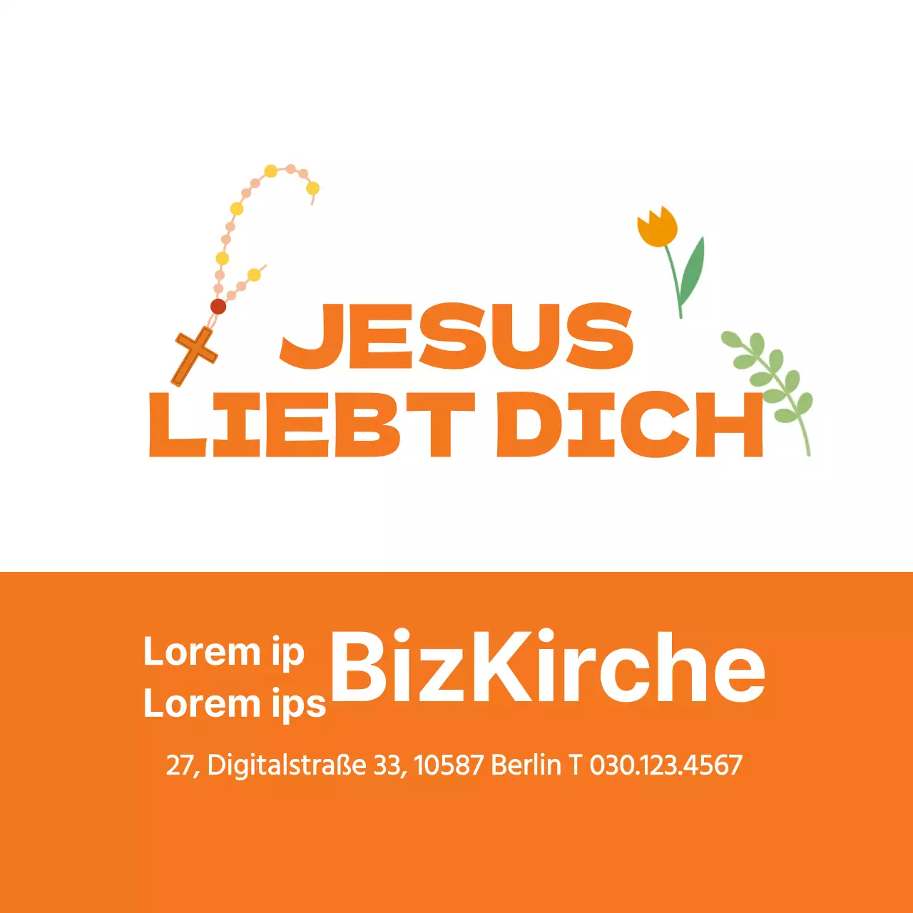 Orange einfache Illustration Kirche