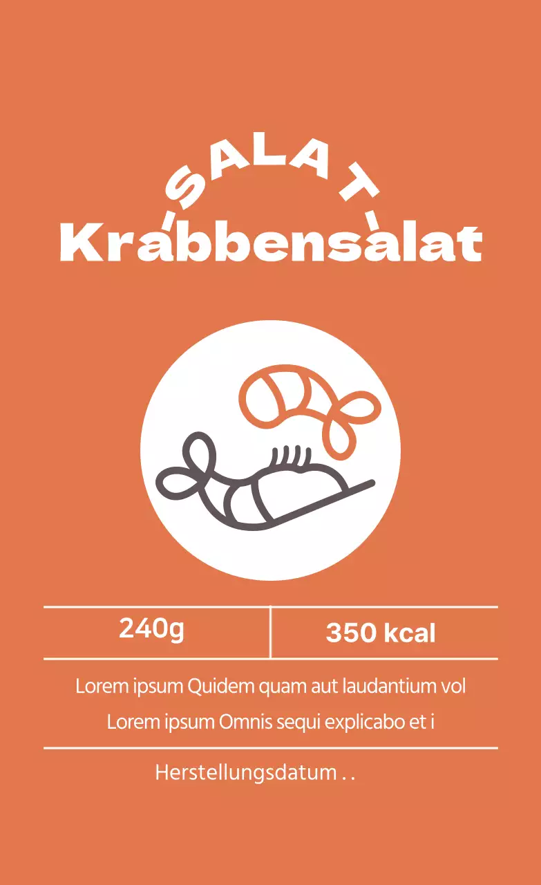 Mehrfarbig illustrierte Salatetiketten