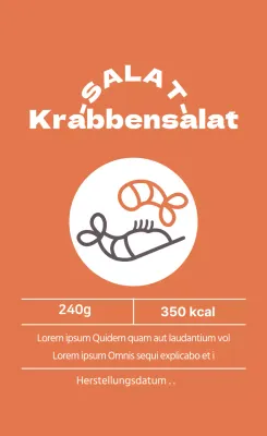 Mehrfarbig illustrierte Salatetiketten