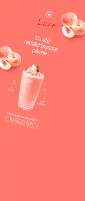 Un style simple en rose et blanc pour promouvoir le menu d'été