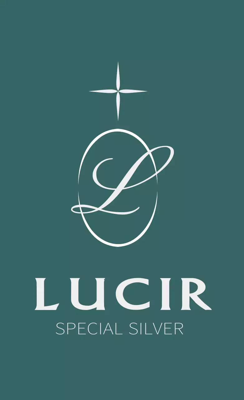 ターコイズブルーのテキストが強調された高級感のあるコンセプトのジュエリーショップグッズ