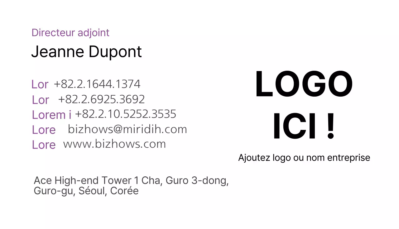 Cartes de visite d'entreprise