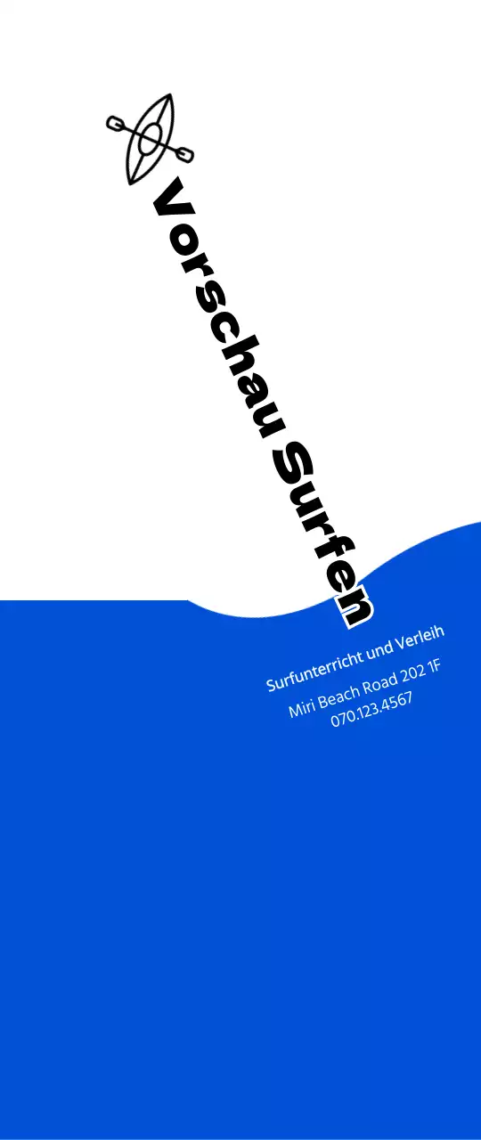 Einfaches Konzept in Marineblau und Schwarz für Informationen und Werbung zum Surfen