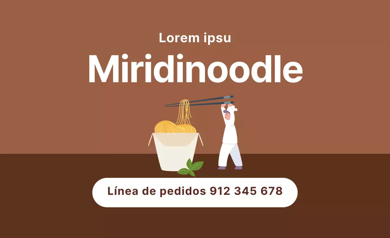 Marrón ilustración limpio restaurante fideos promoción