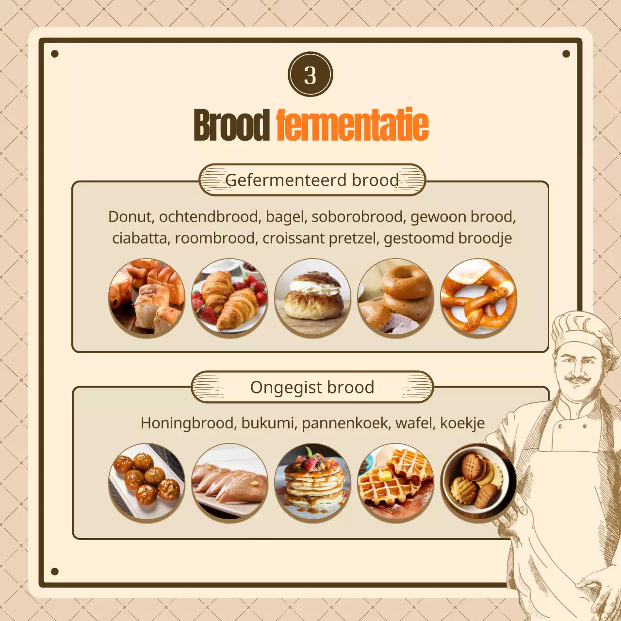 Ken je bruine en beige vintage broden