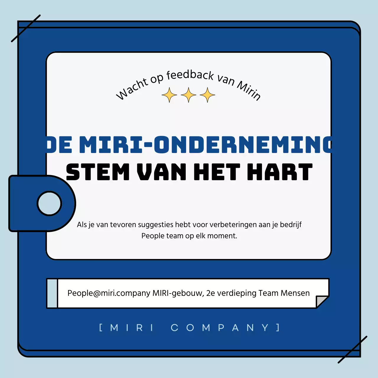 Bedrijfsvoordelengids in een lichtblauw en marineblauw notitieboekje