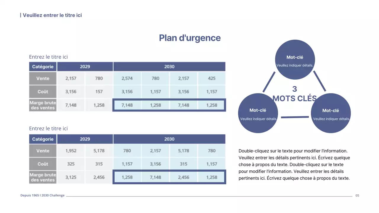 Un plan d'affaires simple dans les tons marine