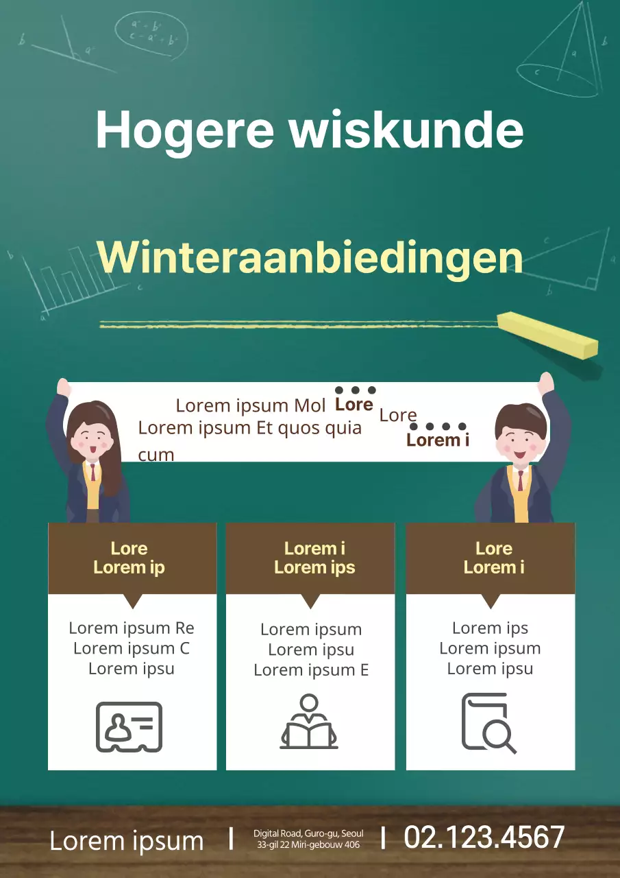 Groen Geel Bruin Schoolbord Wiskunde Promotie