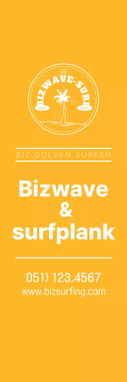 Een eenvoudig blauw met geel surfembleem om de winkel te promoten.