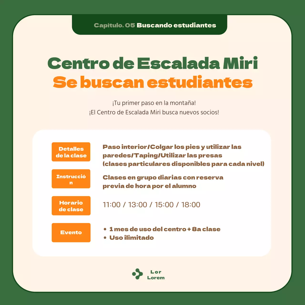 La mejor escalada por afición del siglo XXI, enmarcada en un relajante fondo verde oscuro