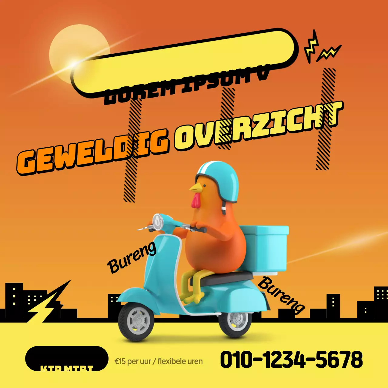 Night Sky Cityscape Bezorger Aanwerving