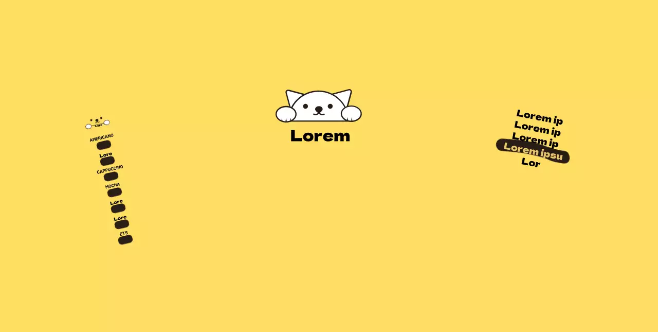 Gato amarelo Ilustração Pet Cafe