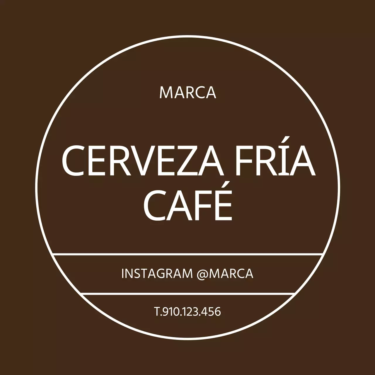 Marco simple marrón Cafe Circle