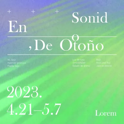 Póster artístico en morado y verde