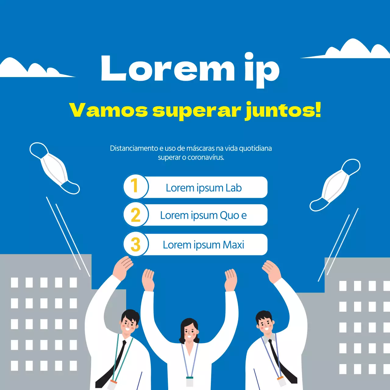 Ilustração azul corona limpa