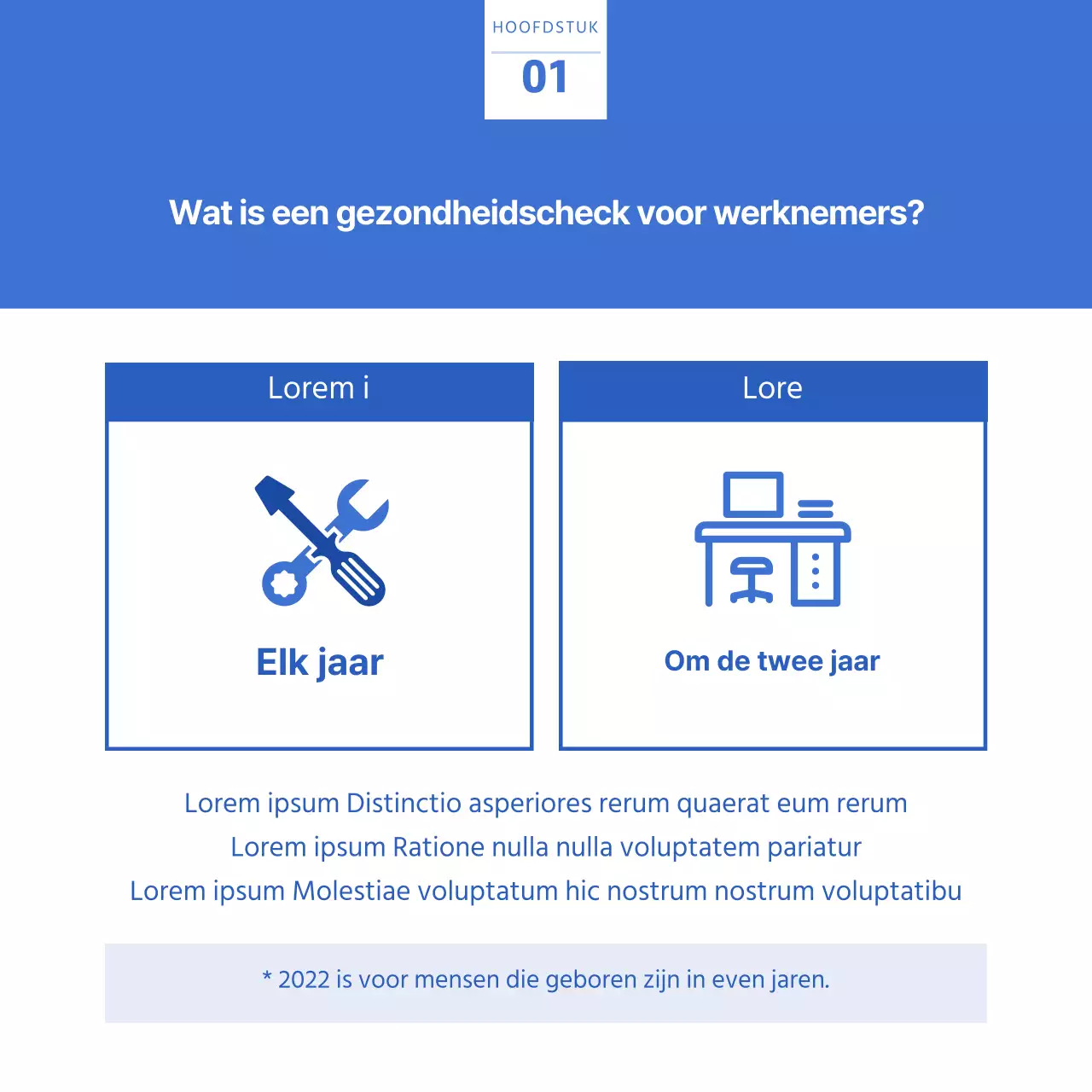 Blauw-witte kaart voor gezondheidscontrole voorafgaand aan indiensttredingNieuwsontwerp