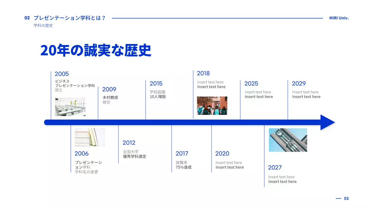 青 モダン 大学 プレゼンテーション