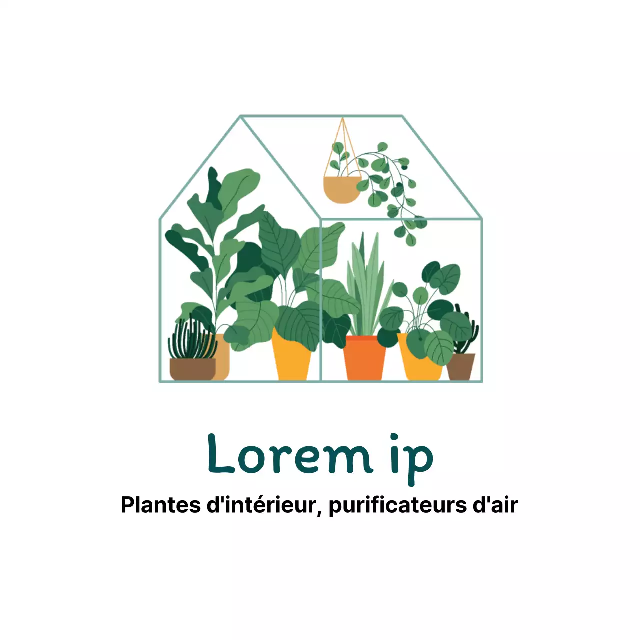 Étiquette d'un jardin botanique, illustration blanche et verte