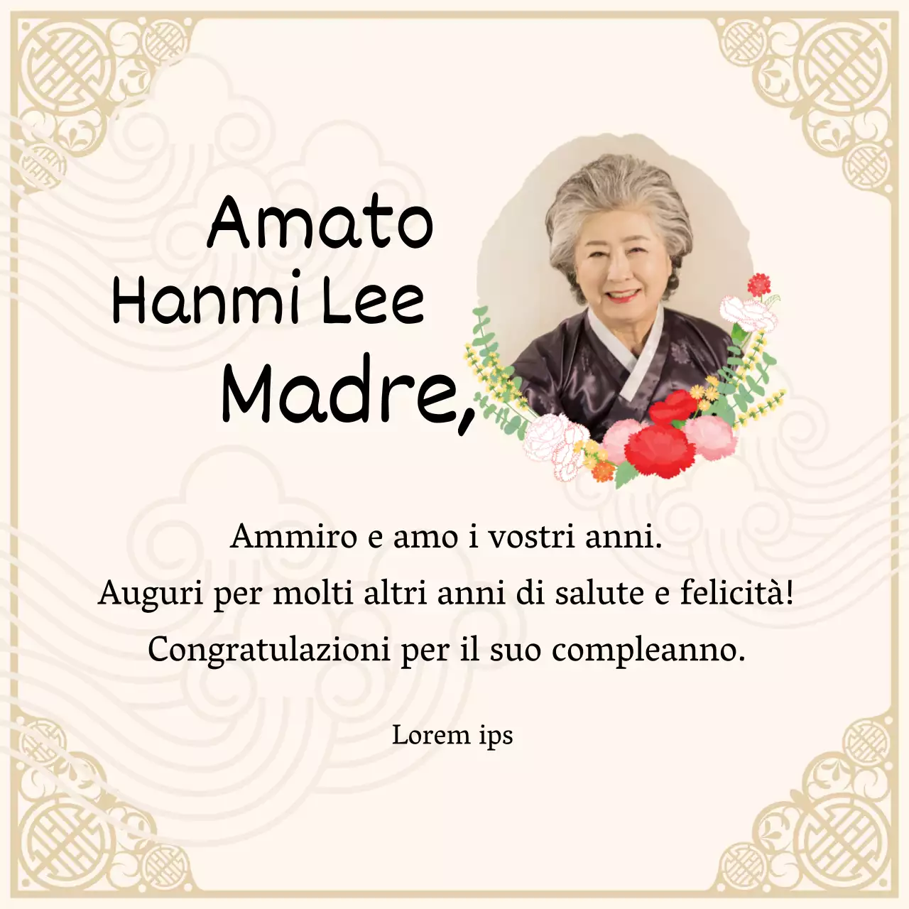 Beige illustrazione orientale felice celebrazione di compleanno