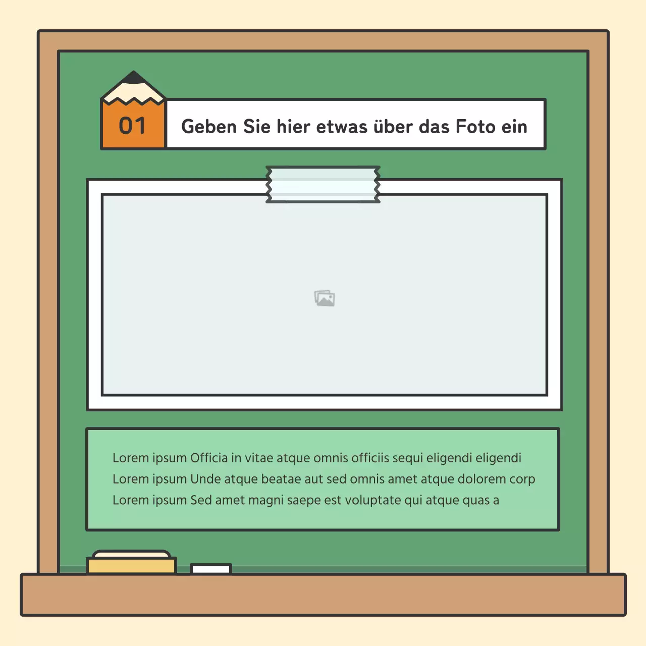 Bunte und niedliche pädagogische KreidetafelkartenNews