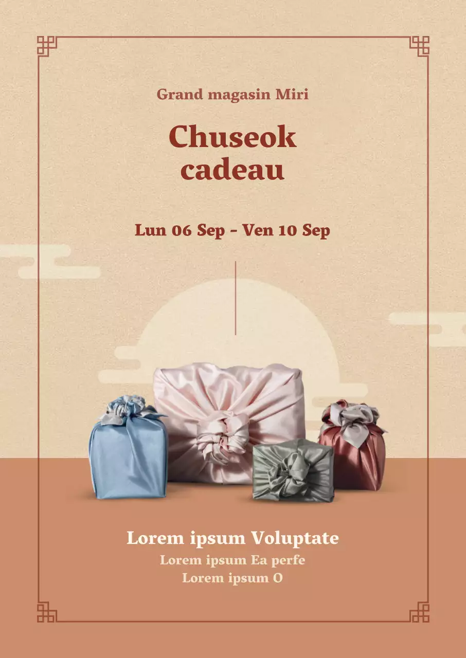 Affiche cadeau Chuseok dans des tons sourds