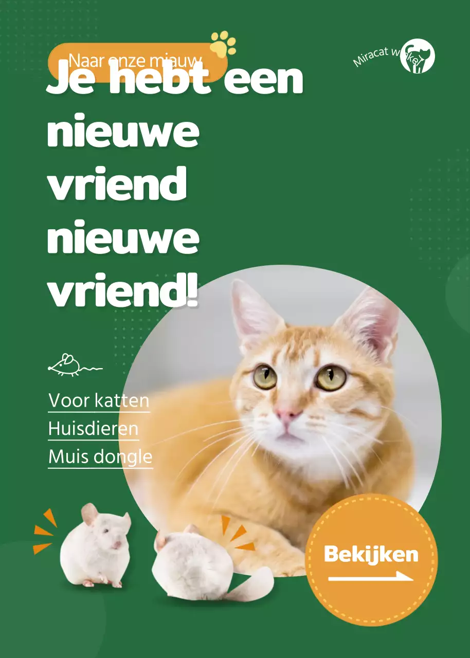 Promoot de aankoop van groene kattenspeeltjes en -pluche's