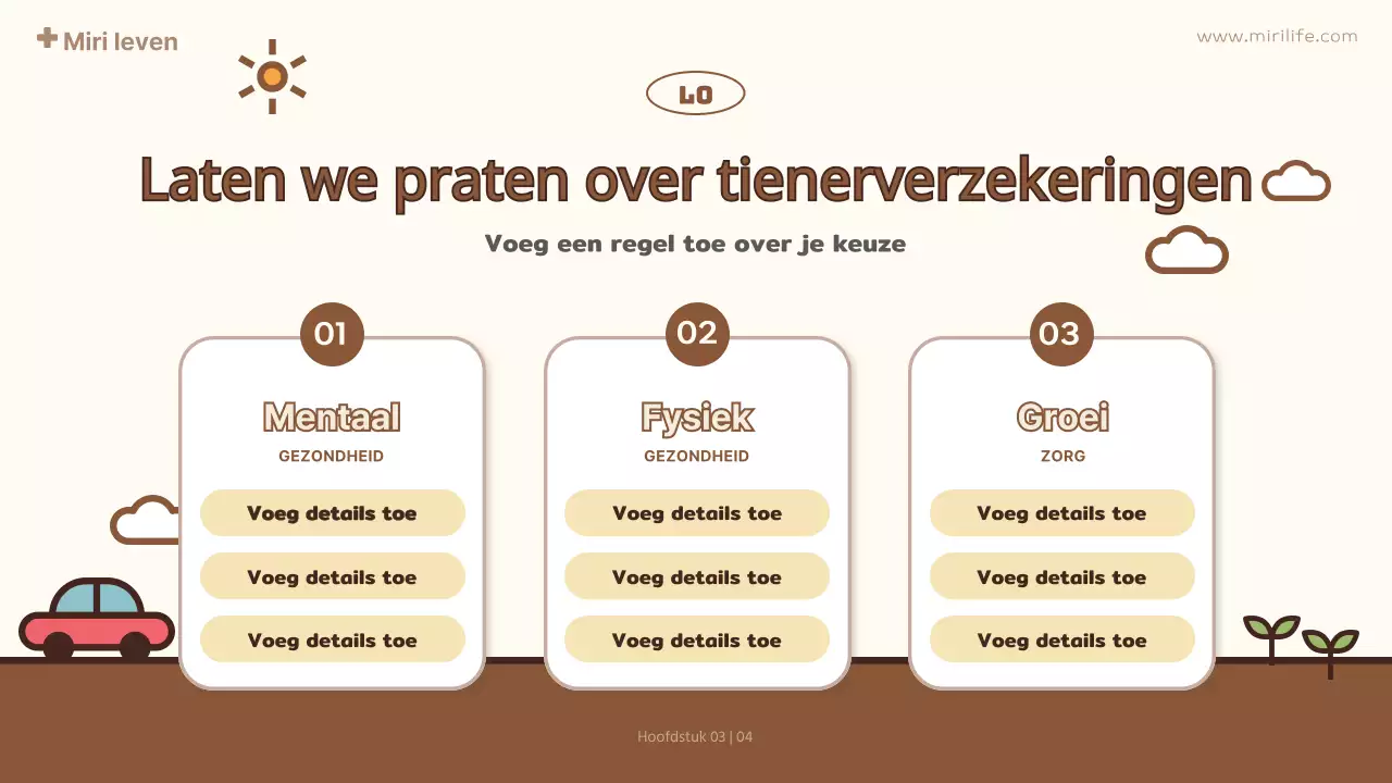 geel schattig voorstel kinderverzekering