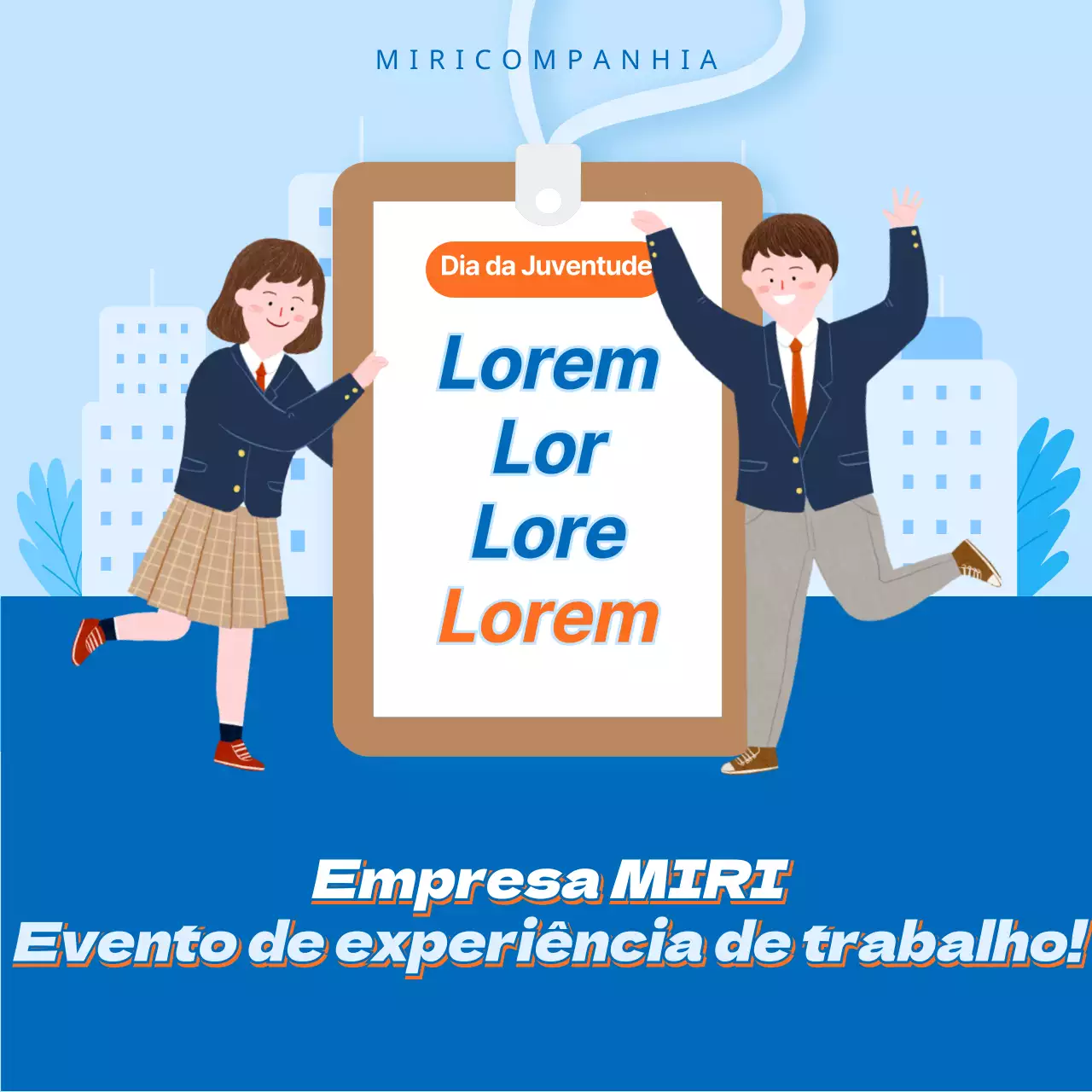 Promover eventos de experiência profissional para o Dia da Juventude em Azul