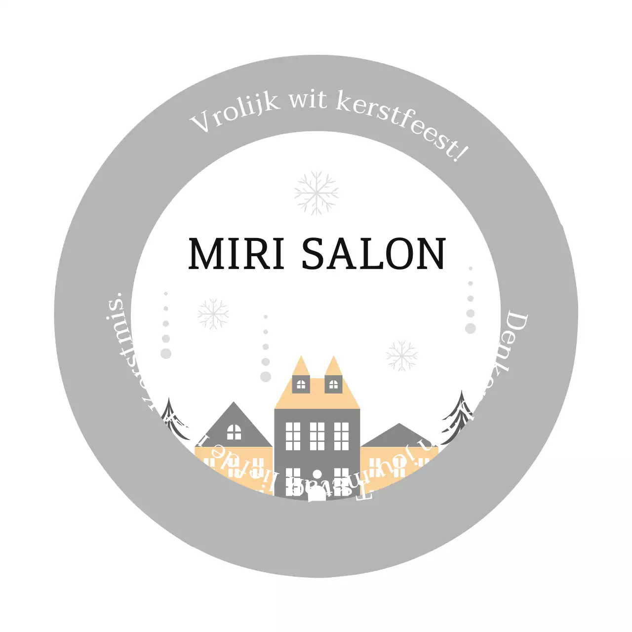 Grijze Geïllustreerde Kerstcadeau Etiketten