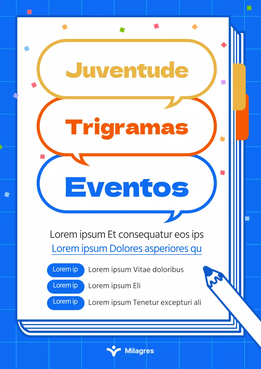 Eventos juvenis com um fundo azul vivo