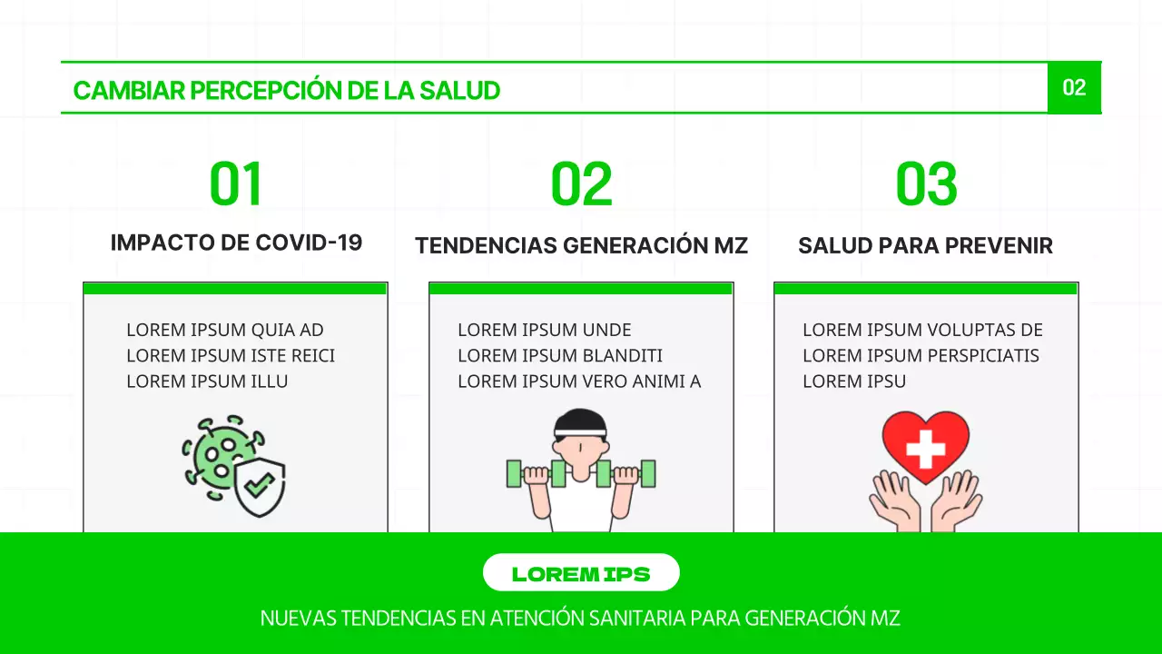 Una plantilla moderna que muestra la última tendencia de "placeres sanos" y alimentación saludable en chartreuse y verde.