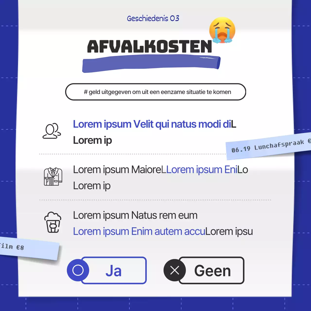 Blauwe en zwarte overbestedingsfactuur