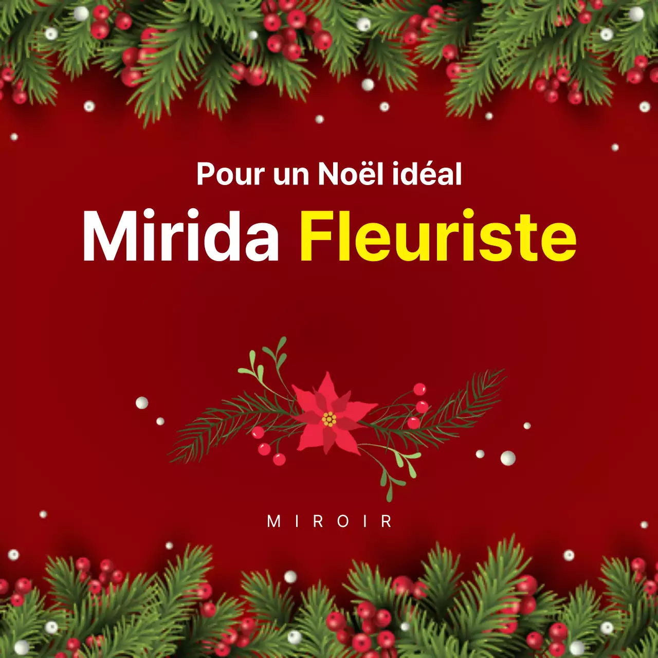 Couronne rouge fleuriste Carré de Noël