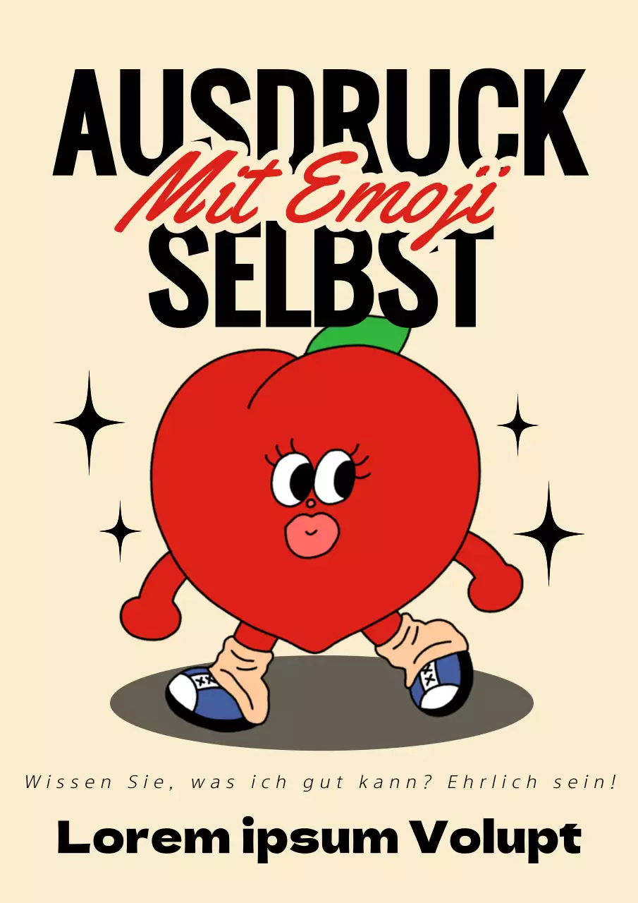 Gelb und Rot Niedliche Zeichen Emoji Day post