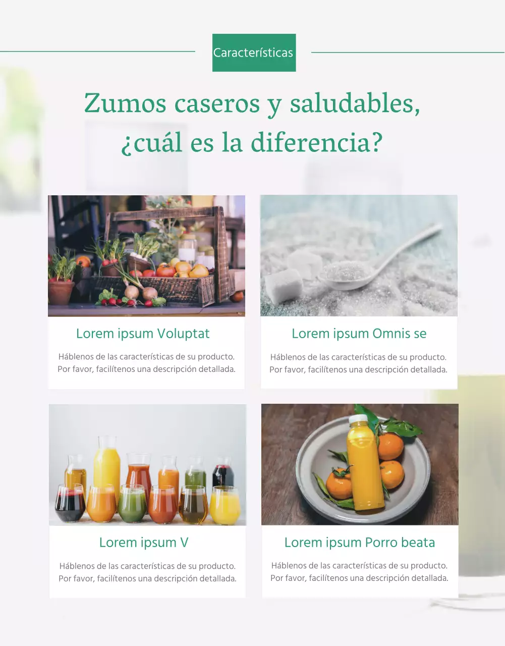 Una llamada a la acción para una bebida sana, ecológica y de la granja a la mesa